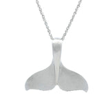 Whale Tail Pendant in Precious Silver - Large