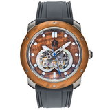 Koa Wood Automatic Watch in Bronze and Silver