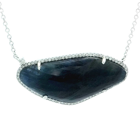 Sapphire Necklace in White Gold