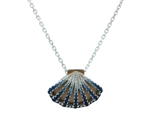 Blue Sapphire Shell Pendant