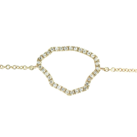 Kauai Outline Bracelet with Diamonds in Yellow Gold