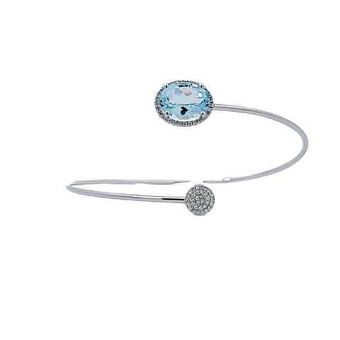 Aquamarine and Diamond Bypass Bracelet