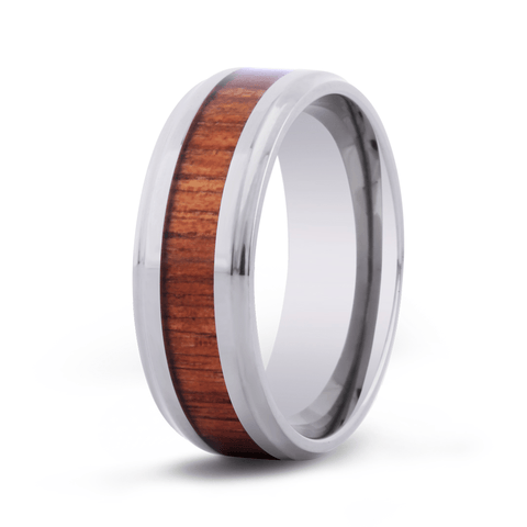 Cove Koa Wood Inlay Titanium Ring