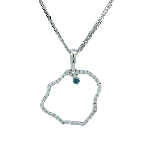 Kauai Diamond Outline Pendant with Blue Diamond at Hanalei
