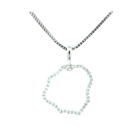 Kauai Diamond Outline Pendant in White Gold