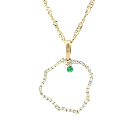 Kauai Diamond Outline Pendant with Emerald at Hanalei