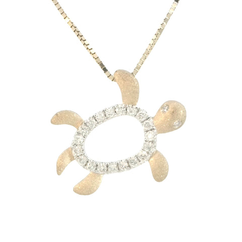 Petroglyph Turtle Pendant with Diamonds