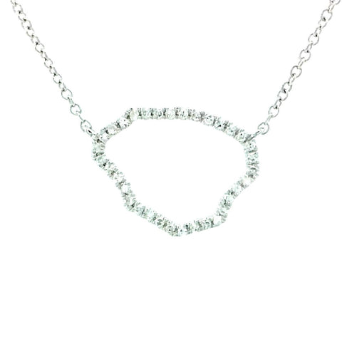 Large Kauai Diamond Necklace in White Gold