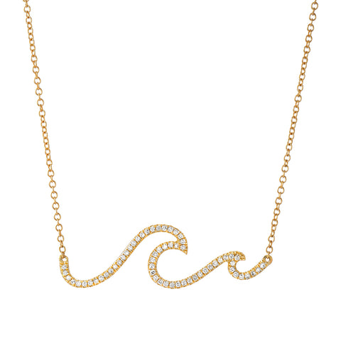 Wave Necklace in Yellow Gold