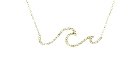 Wave Necklace in Yellow Gold