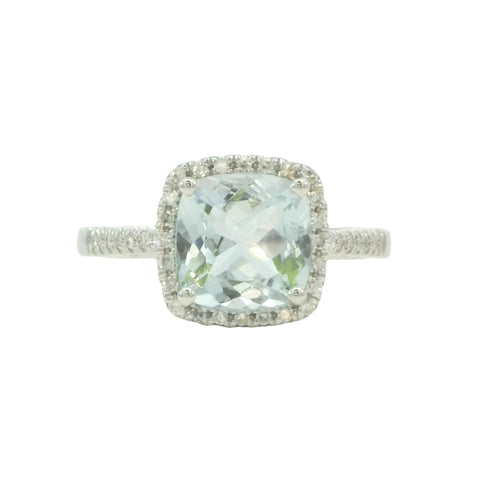 Aquamarine Ring in White Gold