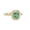 Emerald and Diamonds Ring in Yellow Gold