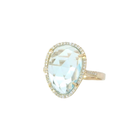 Sky Blue Topaz Ring in Yellow Gold