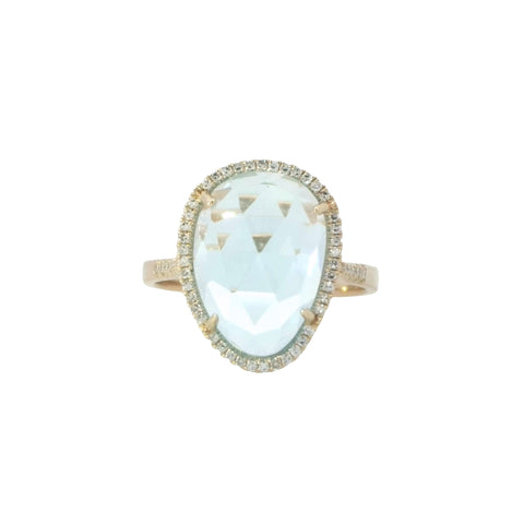 Sky Blue Topaz Ring in Yellow Gold