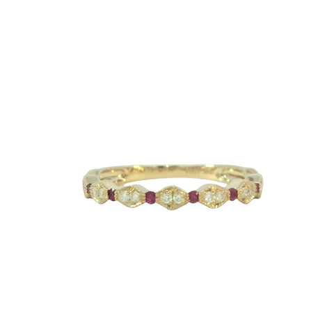 Ruby and Diamond Band in Yellow Gold