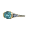Blue Zircon Ring with Tanzanites