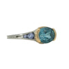 Blue Zircon Ring with Tanzanites