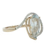 Aquamarine and Diamonds Ring in Yellow Gold