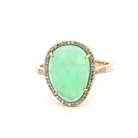 Chrysoprase Ring in Yellow Gold