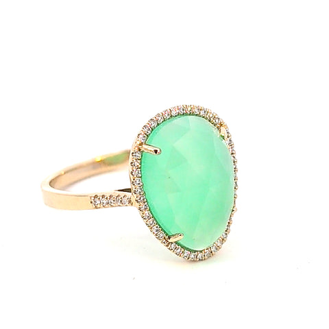 Chrysoprase Ring in Yellow Gold