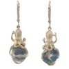 Octopus Earrings in Yellow Gold with Opal