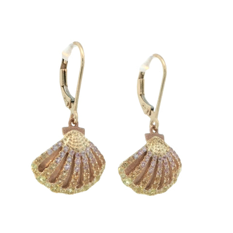 Sapphire Sunrise Shell Earrings