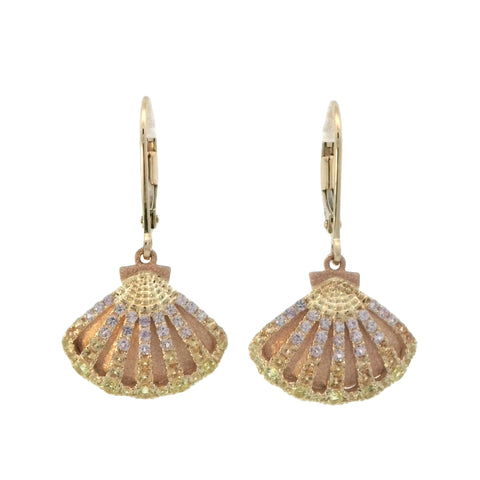 Sapphire Sunrise Shell Earrings