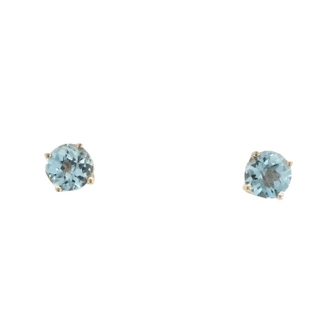 Swiss Blue Topaz Stud Earrings