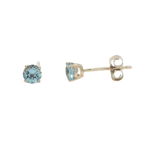 Swiss Blue Topaz Stud Earrings