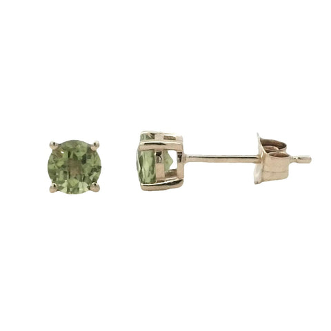 Peridot Stud Earrings in Yellow Gold