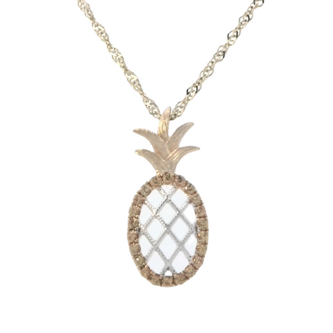 Pineapple Pendant in Yellow Gold - Small