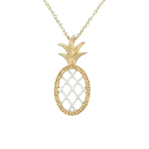 Pineapple Pendant in Yellow Gold - Large