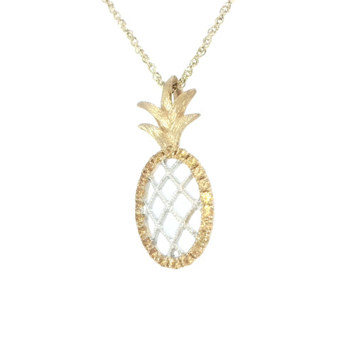 Pineapple Pendant in Yellow Gold - Large