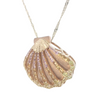 Sapphire Sunrise Shell Pendant in Two Tone Gold
