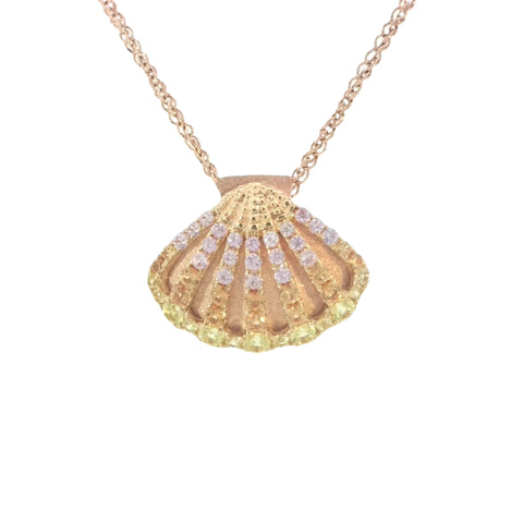 Sapphire Sunrise Shell Pendant -Small