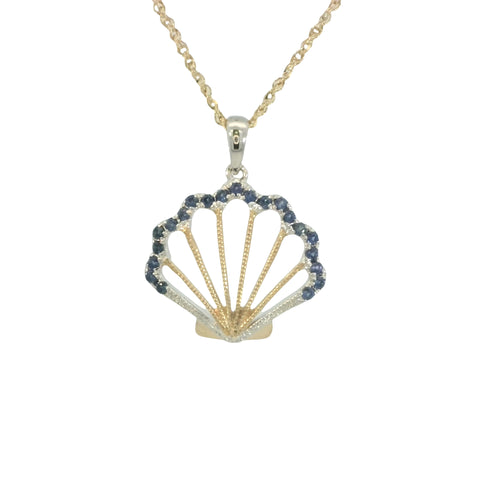 Shell Pendant in Two Tone Gold