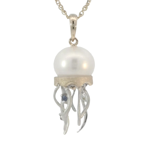 Jellyfish Pendant with White Pearl