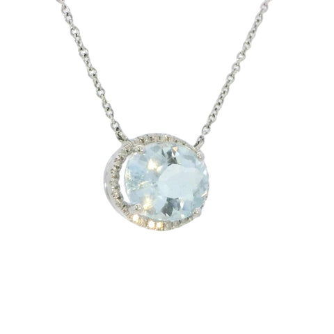 Aquamarine Necklace in White Gold