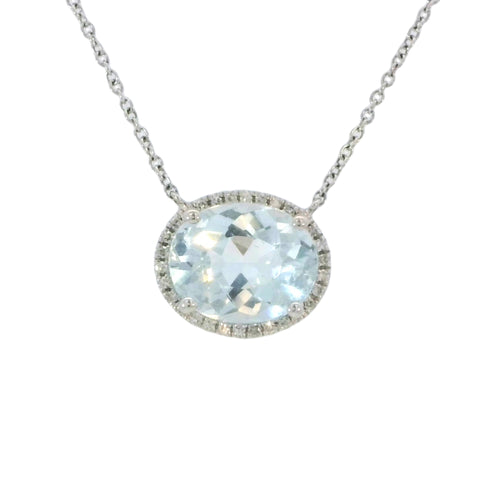 Aquamarine Necklace in White Gold