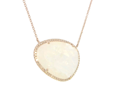 Moonstone Necklace in Rose Gold