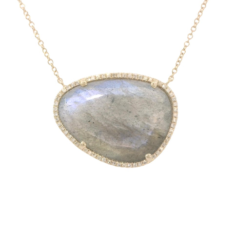 Labradorite Necklace in Yellow Gold