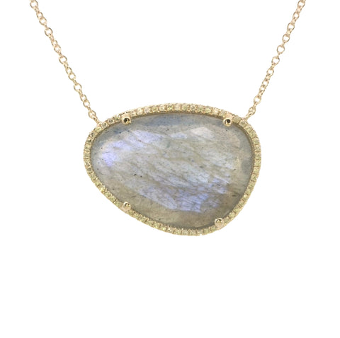 Labradorite Necklace in Yellow Gold