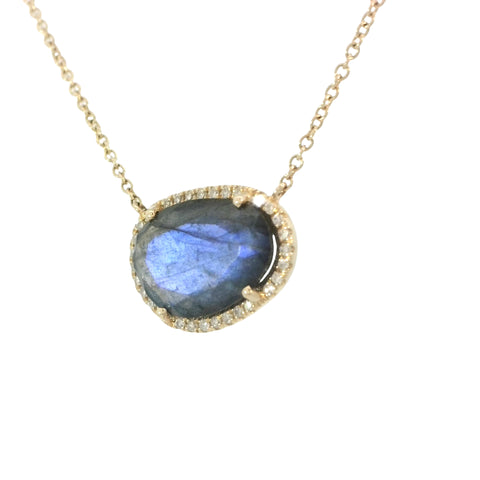 Labradorite Necklace in Yellow Gold