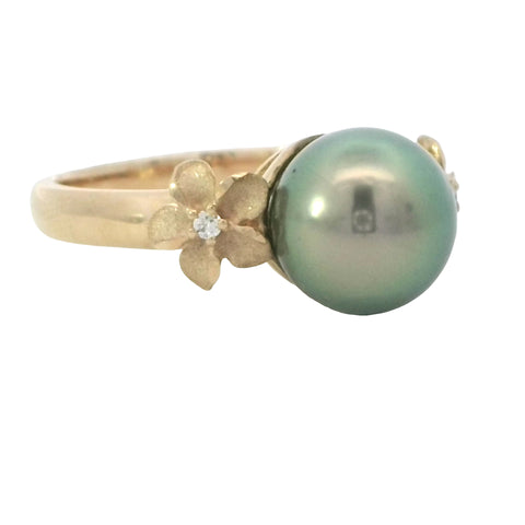 14k Yellow Gold Plumeria Ring