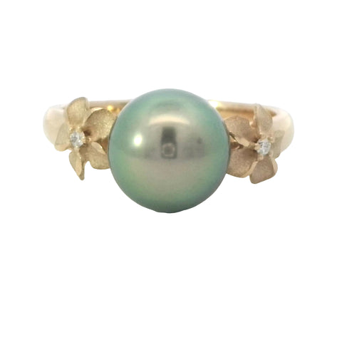 14k Yellow Gold Plumeria Ring