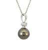 Tahitian Pearl and Diamond Pendant in White Gold