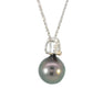 Tahitian Pearl and Diamonds Pendant in White Gold
