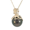 Octopus Pendant in Yellow Gold with Tahitian Pearl