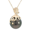 Octopus Pendant in Yellow Gold with Tahitian Pearl