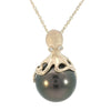 Octopus Pendant in Yellow Gold with Tahitian Pearl